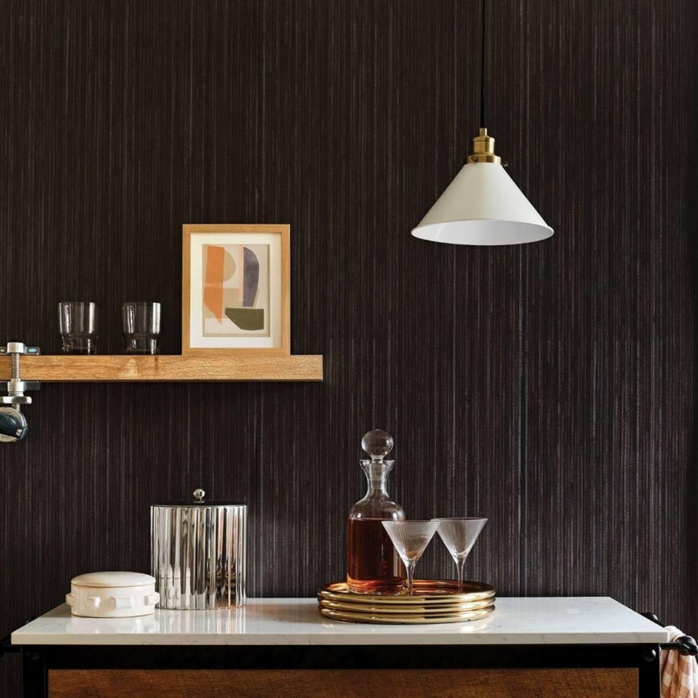 Threshold Seagrass Charcoal Wallpaper, NIP